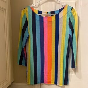 Lilly Pulitzer Multicolor Vertical Stripe Boatneck Top